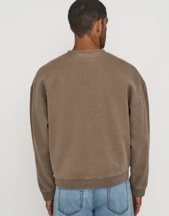 Essential Cropped Oversized Crew Neck Sweat in Moon