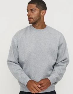 Essential Oversized Crew Neck Sweat in Grey Marle