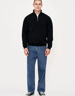 Essential Oversized Quarter Zip Sweat in Ecru