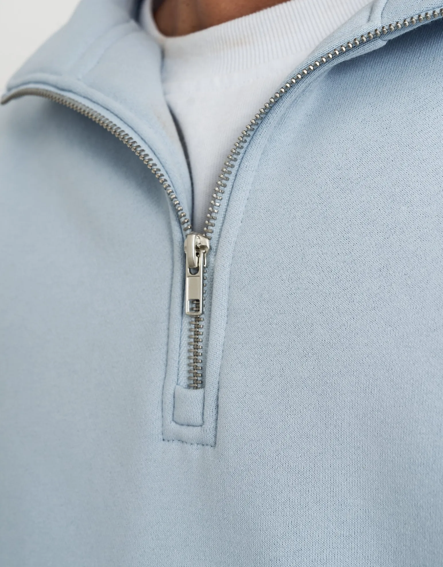 Essential Oversized Quarter Zip Sweat in Ecru