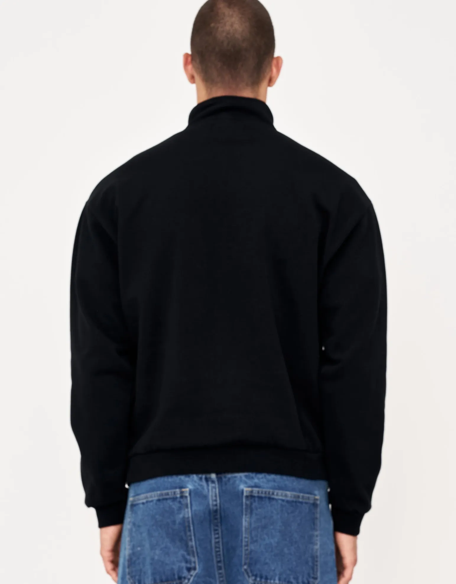 Essential Oversized Quarter Zip Sweat in Ecru