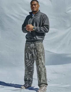 Essential Oversized Quarter Zip Sweat in Fog Blue
