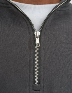 Essential Oversized Quarter Zip Sweat in Fog Blue