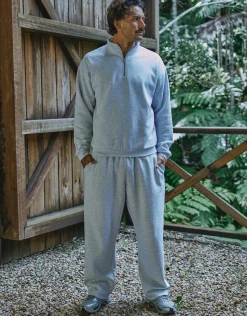 Essential Oversized Quarter Zip Sweat in Fog Blue