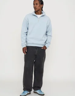 Essential Oversized Quarter Zip Sweat in Pewter Grey