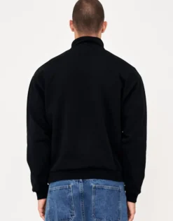 Essential Oversized Quarter Zip Sweat in Black