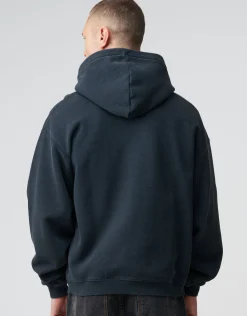 Essential Oversized Zip Up Hoodie in Washed Grey