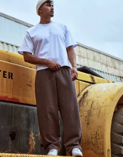 Essential Wide Track Pants in Slate