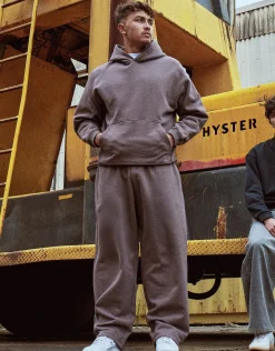 Essential Wide Track Pants in Slate