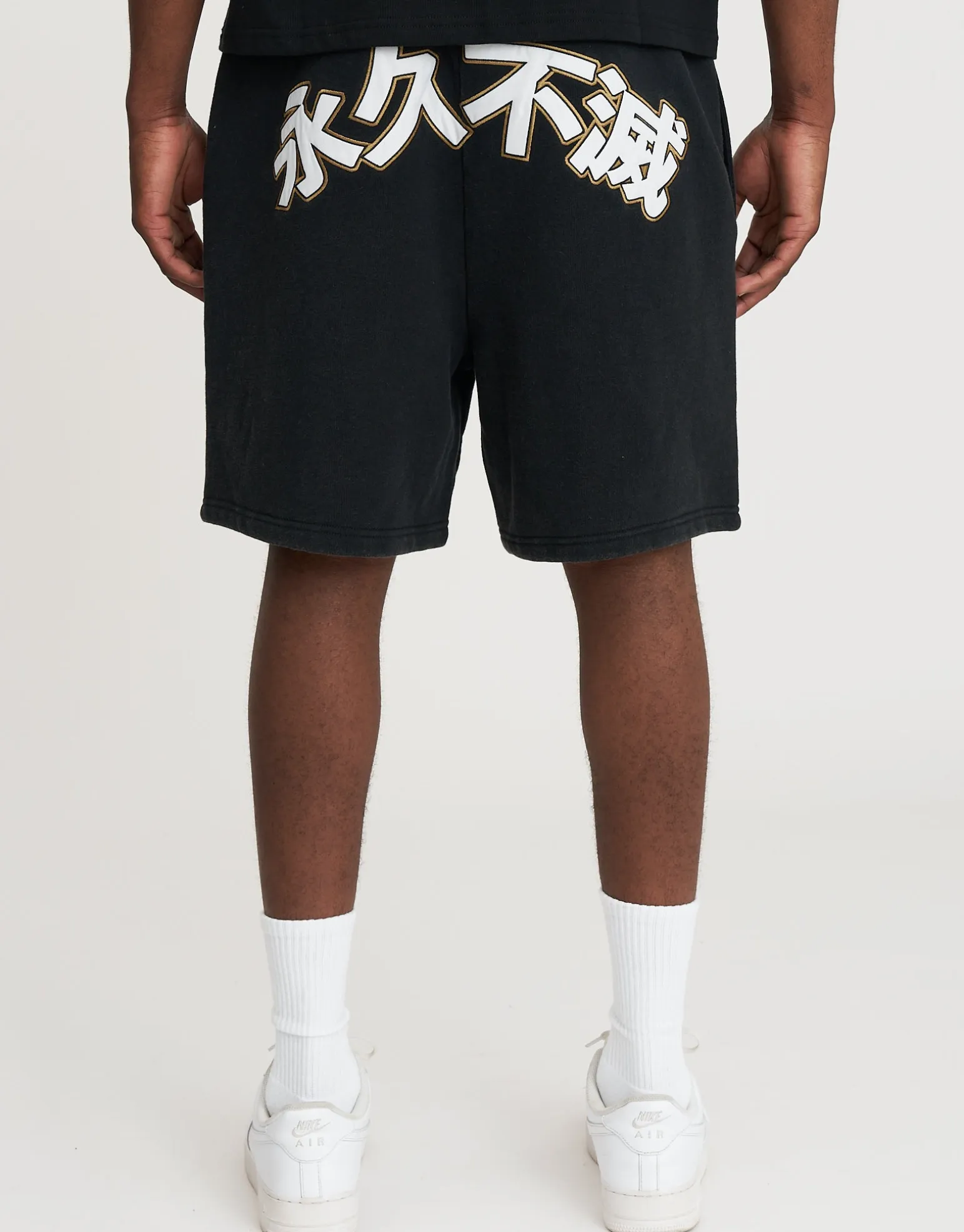 Eternal Baggy Track Shorts in Washed Black