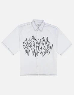 Eternal Cropped Short Sleeve Shirt in Blanc