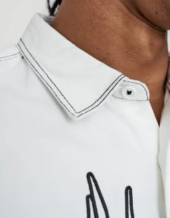 Eternal Cropped Short Sleeve Shirt in Blanc