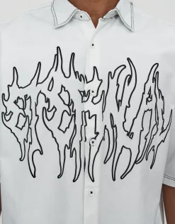Eternal Cropped Short Sleeve Shirt in Blanc