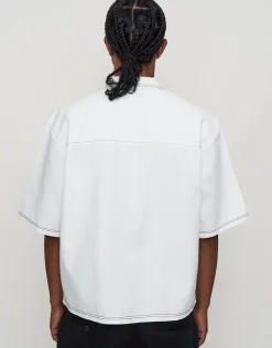 Eternal Cropped Short Sleeve Shirt in Blanc