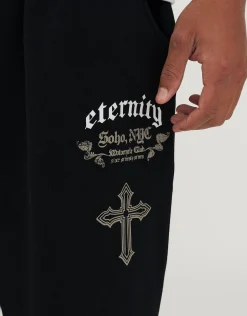 Eternity Wide Leg Track Pants in Black