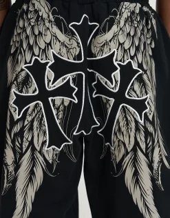 Eternity Wide Leg Track Pants in Black
