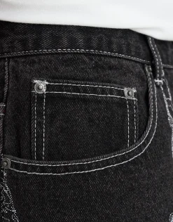 Eternity Wings Baggy Fit Jorts in Washed Black
