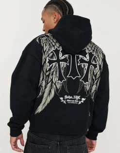 Eternity Zip Up Hoodie in Black