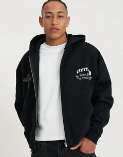 Eternity Zip Up Hoodie in Black