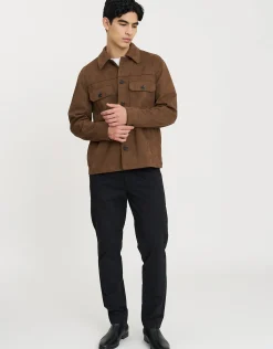 Faux Suede Smart Jacket in Black