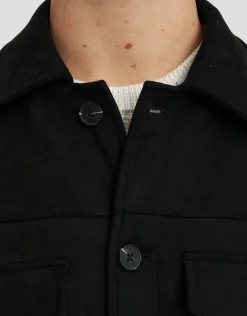 Faux Suede Smart Jacket in Black