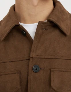 Faux Suede Smart Jacket in Black