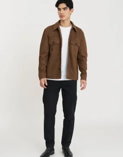 Faux Suede Smart Jacket in Tobacco