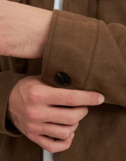 Faux Suede Smart Jacket in Tobacco