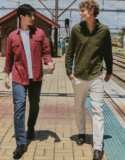 Field Check Long Sleeve Shirt in Khaki