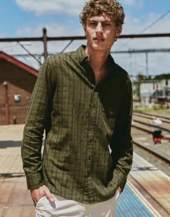 Field Check Long Sleeve Shirt in Khaki
