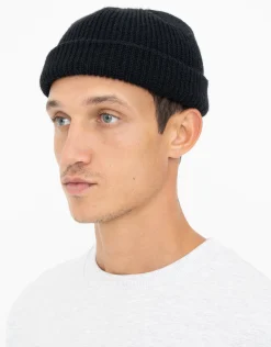 Fisherman Ribbed Beanie in Grey Marl 002