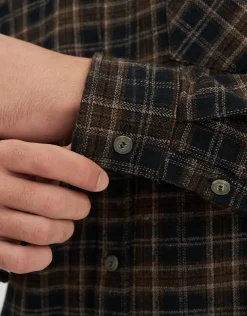 Flannel Check Regular Fit Shirt in Black/brown
