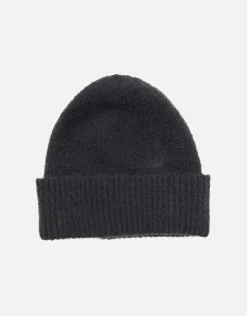 Fluffy Knit Beanie in Navy