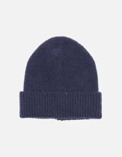 Fluffy Knit Beanie in Navy