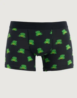 Frog Print Boxers in Black