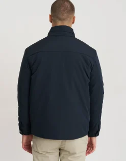 Funnel Neck Zip Through Jacket in Navy