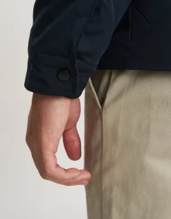 Funnel Neck Zip Through Jacket in Navy
