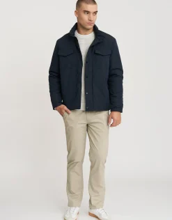 Funnel Neck Zip Through Jacket in Navy