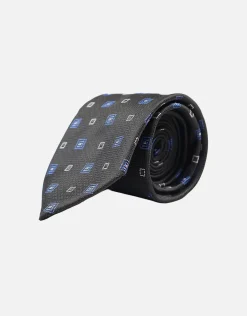 Geo Textured Slim Tie in Chocolate