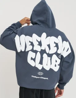 Graffiti Weekend Club Hoodie in Shadow Blue