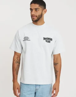 Graffiti Weekend Club Relaxed Fit T Shirt in Snow Marl