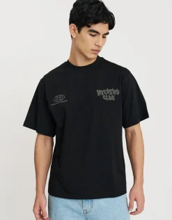 Graffiti Weekend Club Relaxed Fit T Shirt in Snow Marl