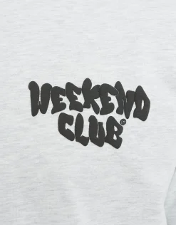 Graffiti Weekend Club Relaxed Fit T Shirt in Snow Marl