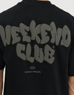 Graffiti Weekend Club Relaxed Fit T Shirt in Snow Marl