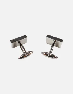 Grid Square Cufflinks in Silver
