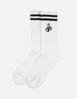 Happy Embroidered Sport Socks in Black