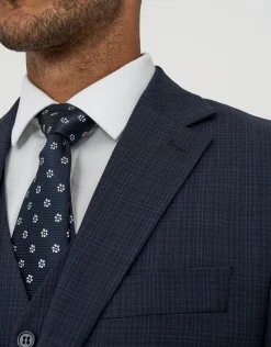 Hawthorne Check Slim Fit Suit Jacket in Navy Check