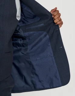 Hawthorne Check Slim Fit Suit Jacket in Navy Check