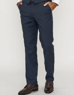 Hawthorne Slim Fit Suit Trousers in Navy Check