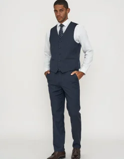 Hawthorne Slim Fit Waistcoat in Navy Check